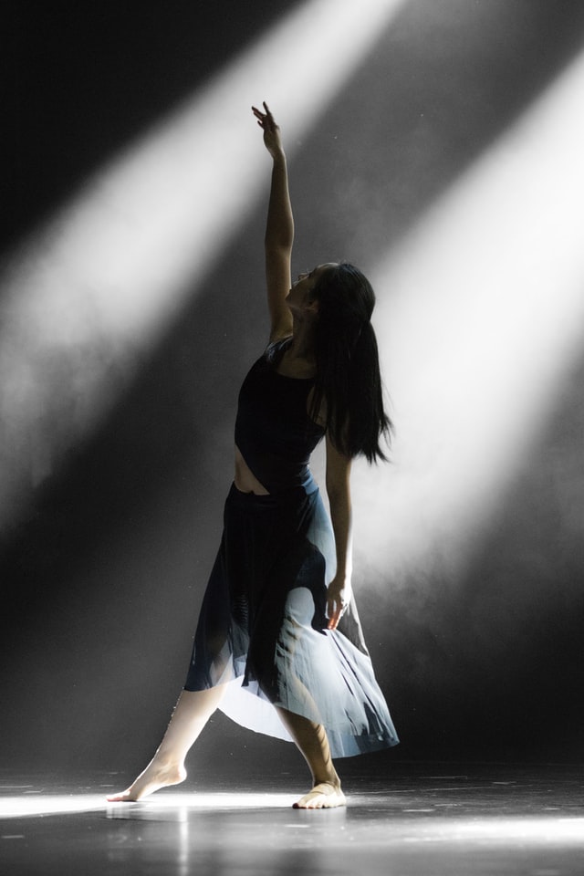 A contemporary dancer on stage in New York City
