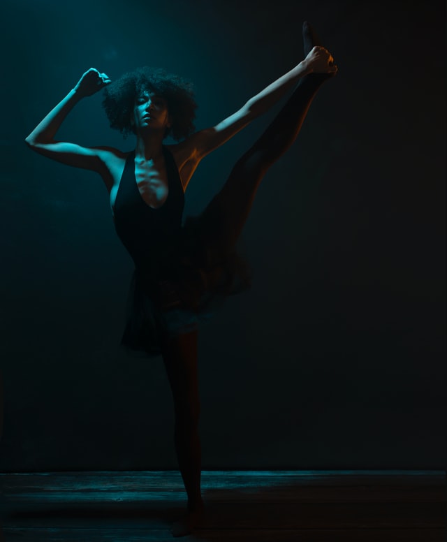 Ballet dancer in plie. 